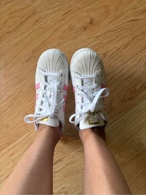 Adidas Superstar Sneakers with Pink Accents